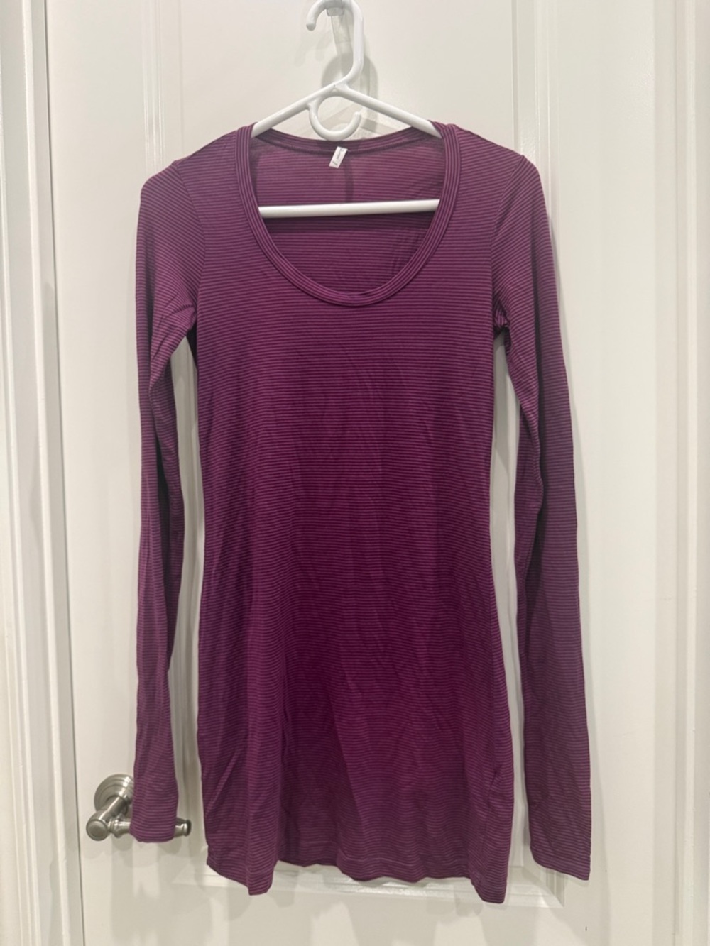 Splendid Purple Long Sleeve Scoop Neck Layering Dress